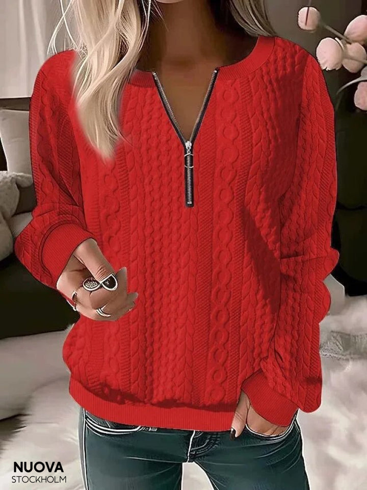 Sophie™ - Tröja Med Dragkedja Röd / S Hoodies & Sweatshirts